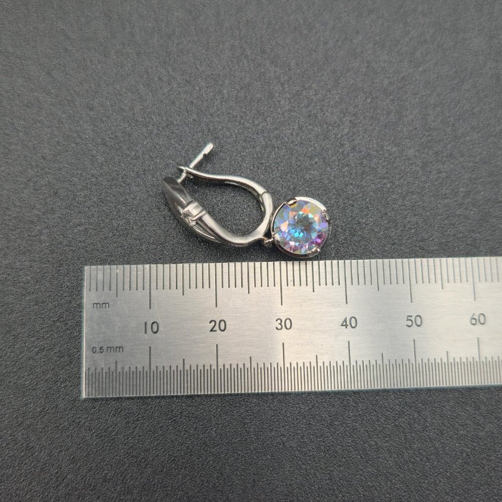 Sterling Silver Mystic Topaz Colorful Gemstone Earrings A6156 - Picture 6 of 7